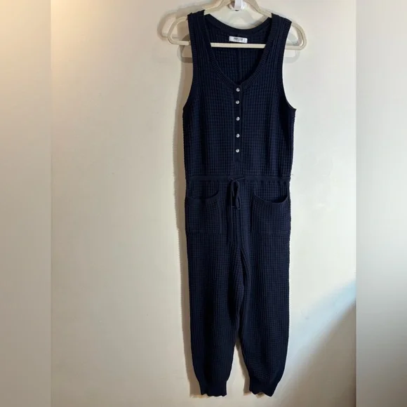 Women's Navy Jumpsuit - Picture 2 of 12